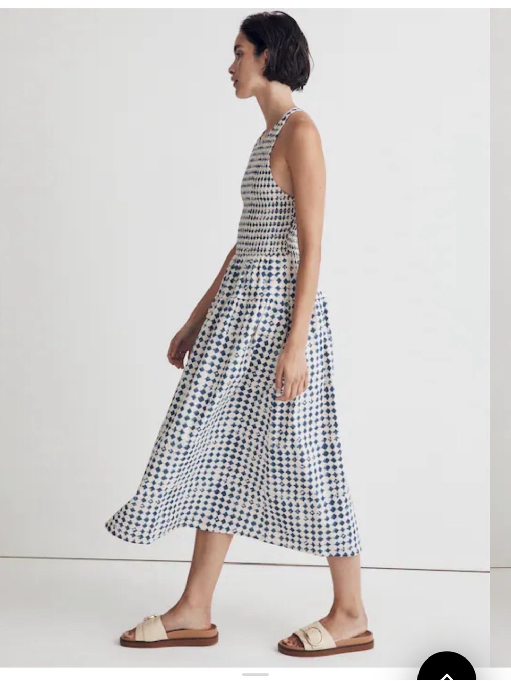 Madewell White and Navy Blue Patterned Maxi Dress - Picture 2 of 7